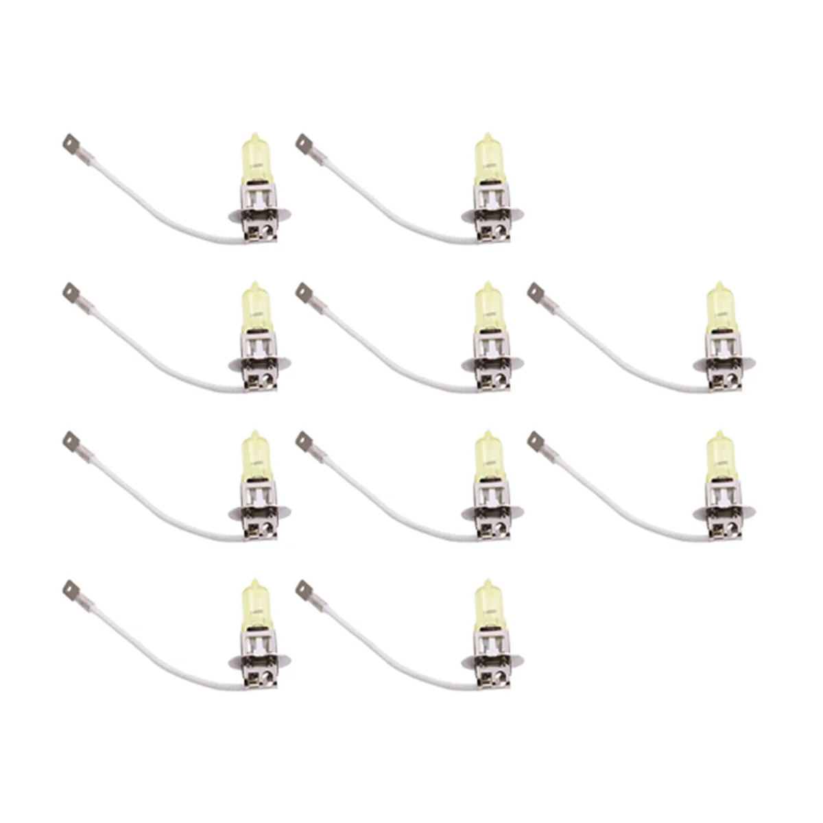 10pcs Car Halogen Bulbs Vehicle Fog Light DC 12V H3 100W Yellow Bulbs