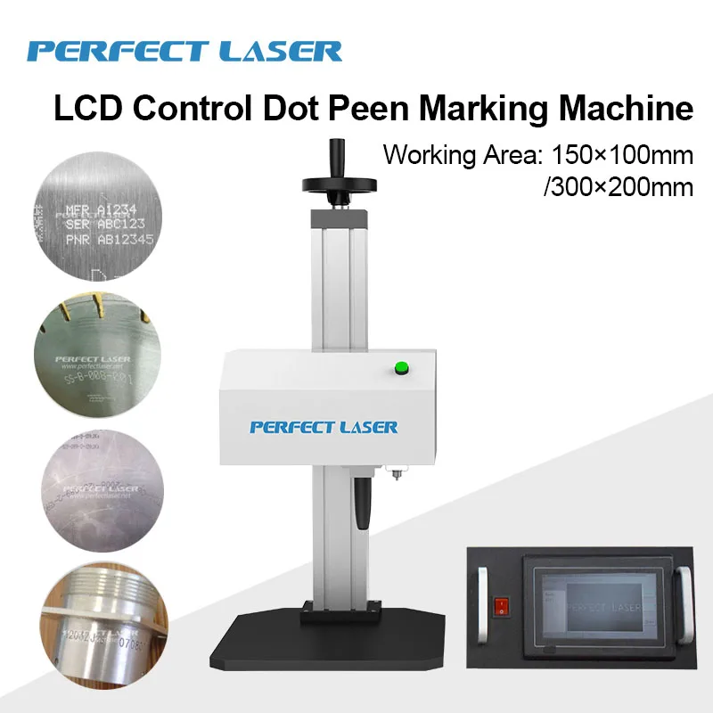 Dot Peen Pneumatic Marking Engraving Machine with LCD Control Number Logo Metal Tag Stamping Punching Etching Dot Pen Engraver