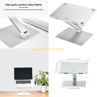 P9JB Folding Laptop Stand Aluminum Height Adjustable Notebook Cooling Holder Foldable Bracket for All 7-17in Tablets PC