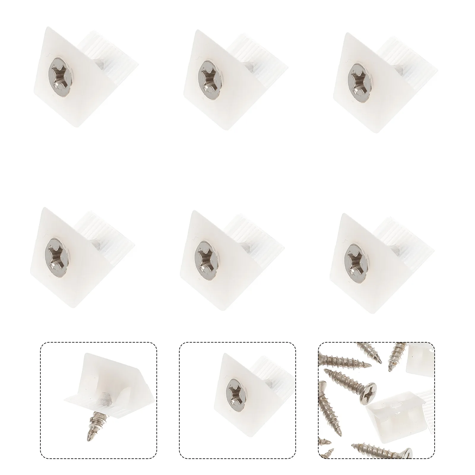 

100 Pcs Corner Frame Layer Support Screws Sagging Drawer Bottom Brackets Plastic Dresser Repair Kit