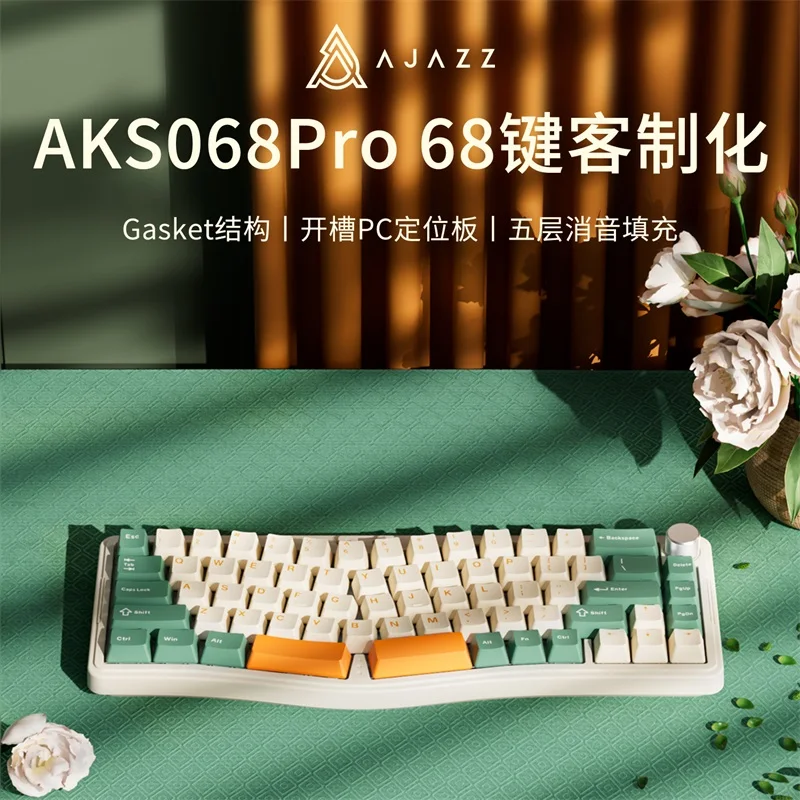 Ajazz Aks068pro Alice 68 Keys Gasket Ergonomics Layout Hotswap Rgb Wireless Gaming Mechanical Keyboard Gamer Keyboards