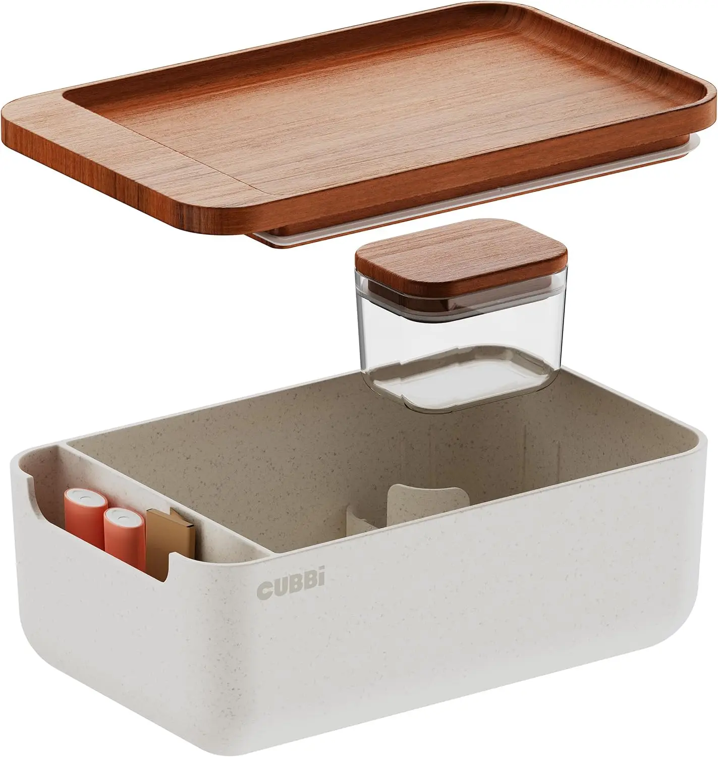 

Герметичный контейнер для хранения с поддоном и силиконовыми уплотнителями - белый, в комплекте с аксессуарами для надежной организации хранения