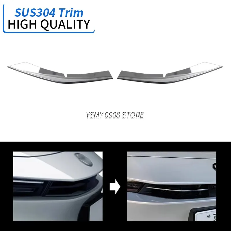 2PCS High-end Exterior Car Styling Stainless Steel Grille Trim for Toyota Prius 60 2023 New Chromed Accessories