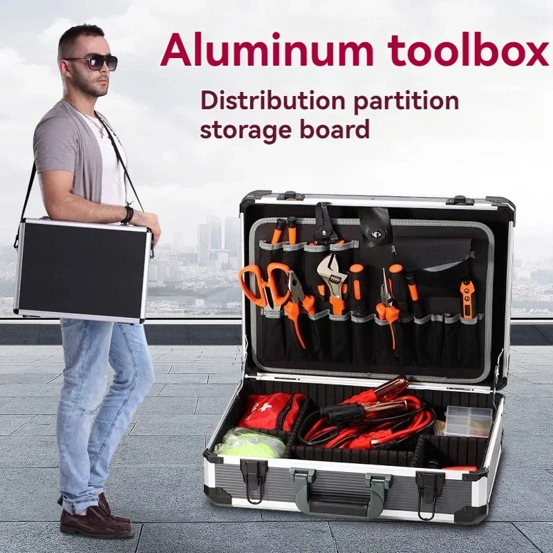 NeuMultifunktionale Aluminiumlegierung Haushalts-Hardware-Werkzeugkasten Industriequalität Automotive Film Aufbewahrungsbox tragbar