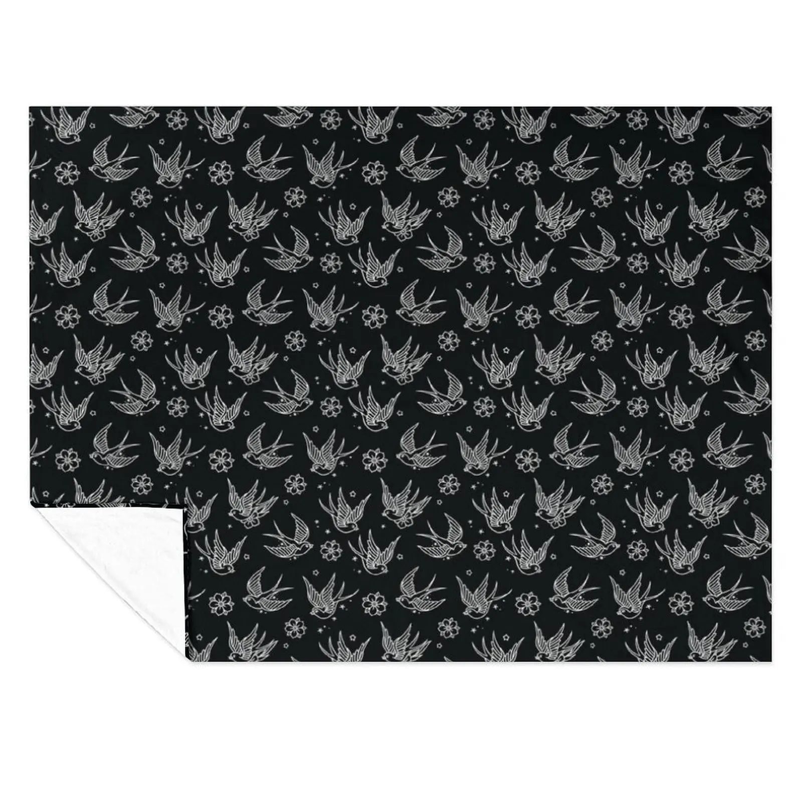 

Sparrow and Flowers Throw Blanket Sofa Throw Thermals For Travel Bed covers Blankets