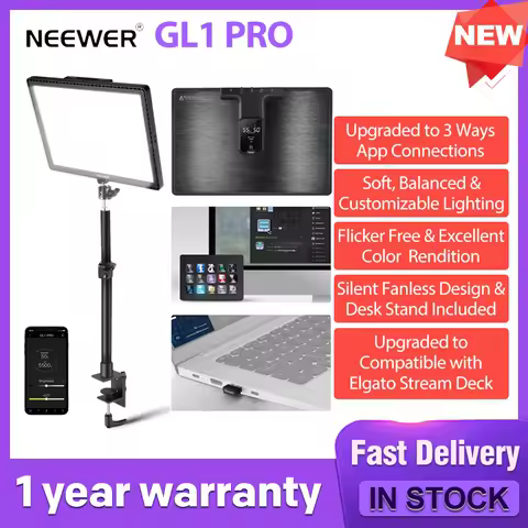 NEEWER GL1 PRO 15.5" Key Light Streaming Light, Video Light with 2.4G PC, Mac Control &amp; iOS Android APP, 2800 Lumens LED Panel