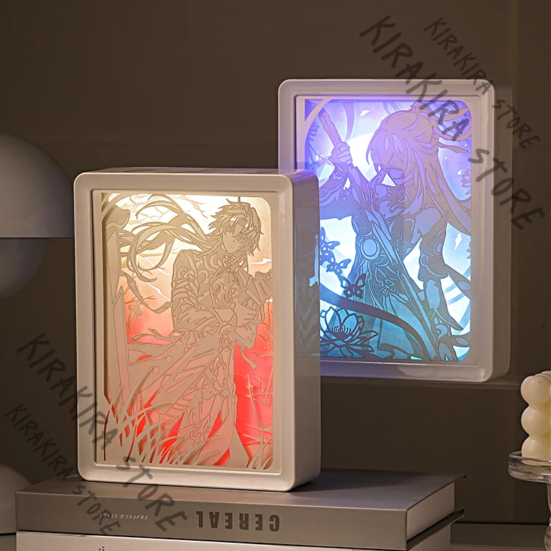 

Honkai: Star Rail Jingliu Imbibitor Lunae Paper Carving Lamp Night Light Cosplay Anime Model Kit Blade Cartoon Creativity Gift
