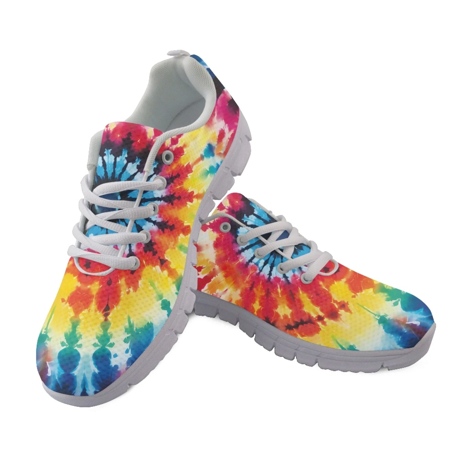 Coloranimal Tie Dye Print Running Sneakers Athletic Sneaker for Women Soft Athletic Work Shoes
