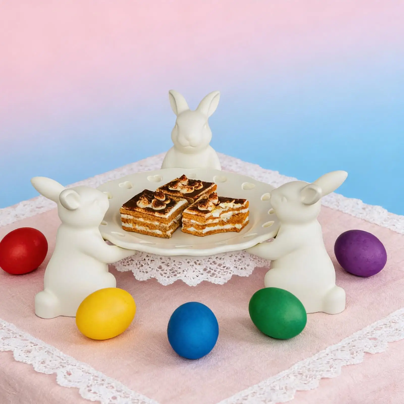 

Силиконовая форма для подноса в виде пасхального кролика, милые 3D-тарелки для фруктов, форма для подноса в виде пасхального зайца, для поделок из смолы, для праздников, Дня благодарения, вечеринок, офиса