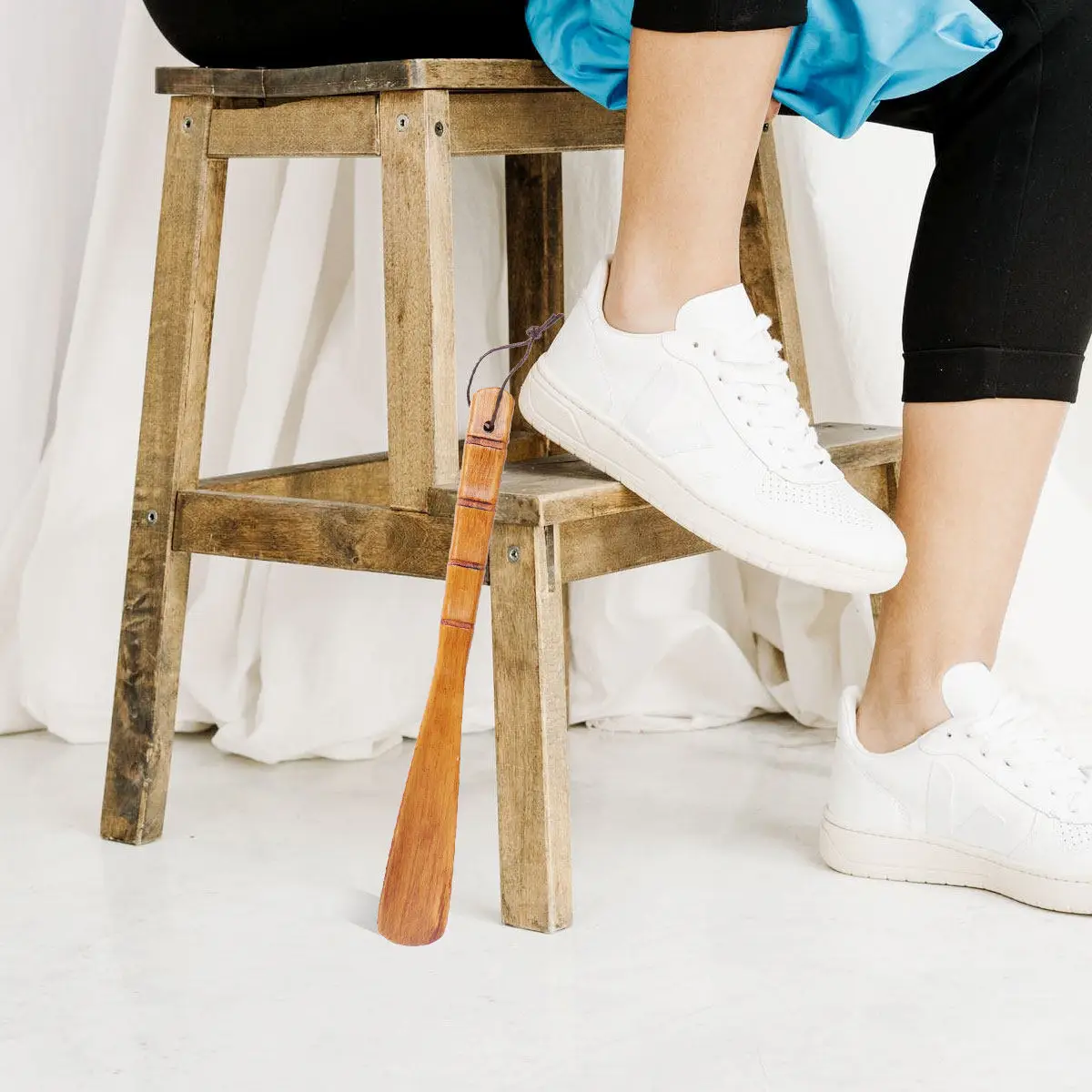 

Длинный деревянный рожок для обуви 55 см: удобный инструмент для облегчения боли, подходит для пожилых людей, портативный помощник для надевания и снятия обуви дома и в путешествиях