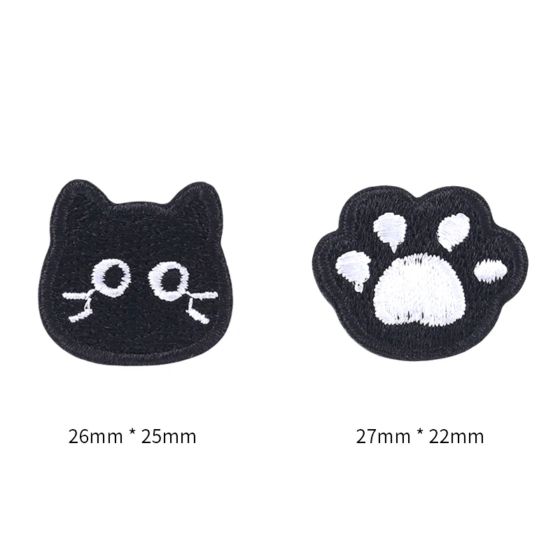 2/3/4Pcs/Lot Cute Black Cat Embroidered Clothing Patches For Clothes Parch Iron On Fabric Sticker