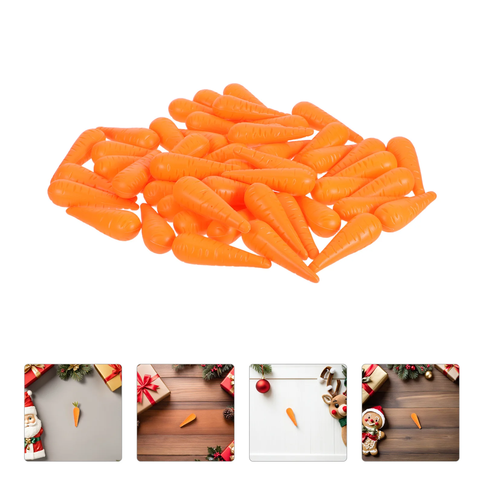 

50Pcs Snowman Nose Decor Realistic Carrot Texture Plastic Replacement Nose for Christmas Halloween Winter Festival DIY Ornament