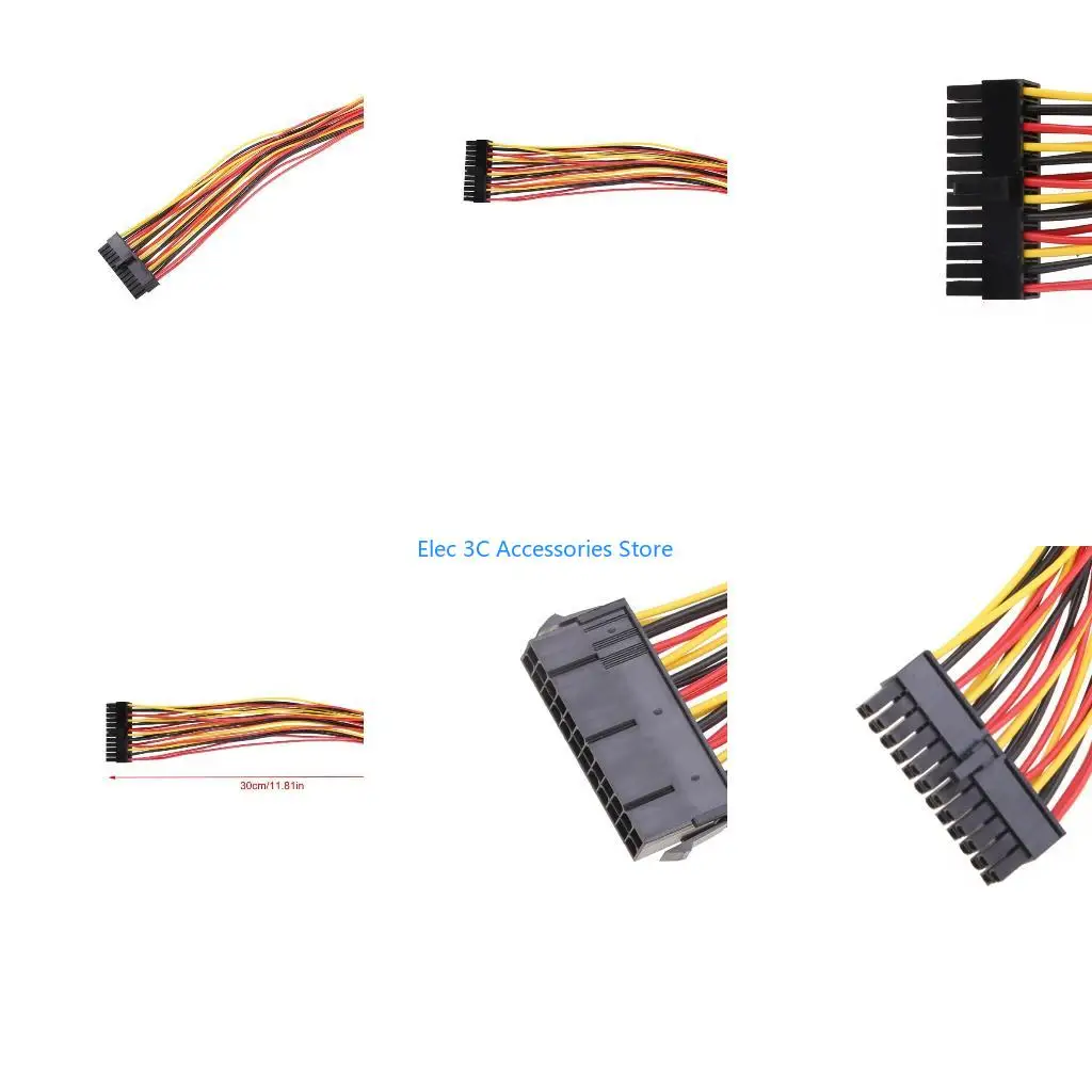 Y51A 30cm ATX Motherboard CPU Extension Cable 24Pin Male To Female Connector Power Extender