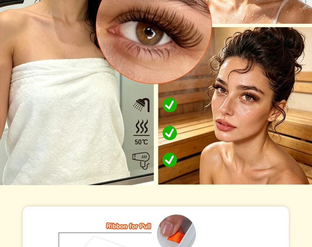 LUKATME 5D W-Form Braune Wimpernverlängerungen, Vorgefertigte Fächer, C/D/M-Kurve, Weiche Natürliche Volumen-Wimpern aus Kunstnerz 7-14mm für Verführerische Augen – Detail 9