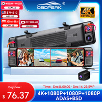 D80 Rearview Mirror 4K Dash Cam ADAS 4CH 360° Record Car DVR Interior Camera WIFI APP 1080P BSD Auto Video Recorder 24H Parking