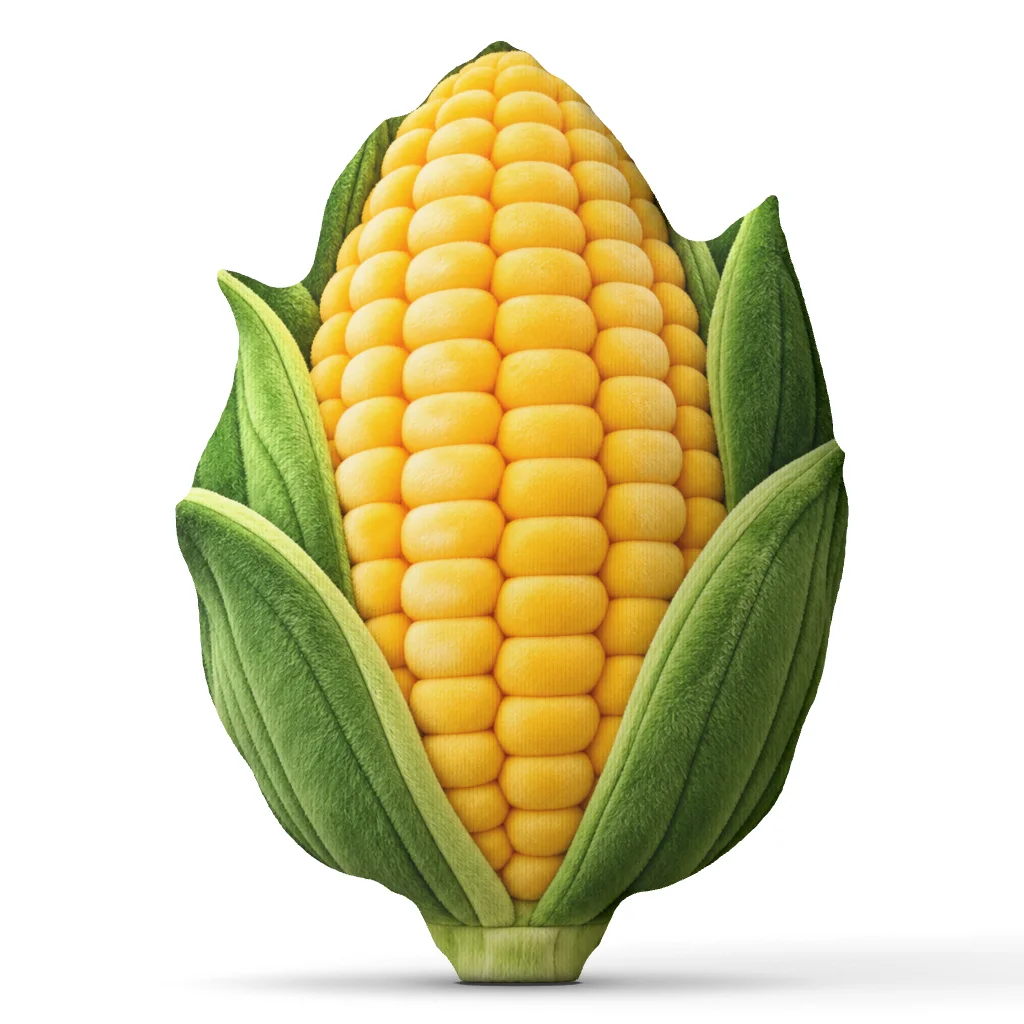 Sweet Corn Shaped Throw Pillow Stuffed Cushion Textured Decorative Vegetable Accent Pillow for Sofa Living Room Home Decor