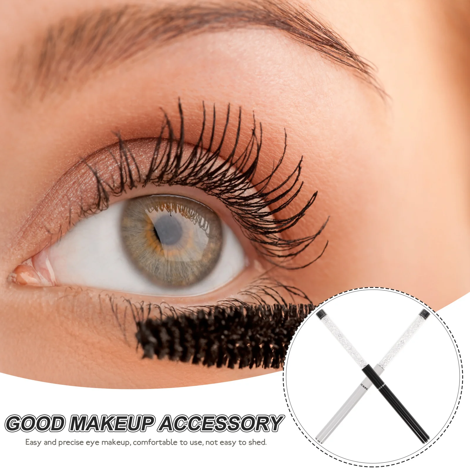 2 Stück Wimpernpinsel-Applikator, Wimpernstäbe, Augen-Make-up-Werkzeuge, tragbar, leicht, bequem für den täglichen professionellen Einsatz