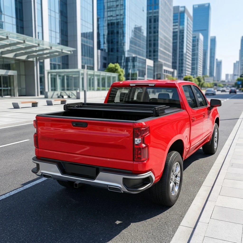 Waterproof Aluminum&PVC Tonneau Cover Soft Tri-folding Cover Compatible 2015-2025 2026 Chevy Colorado/Canyon/F150