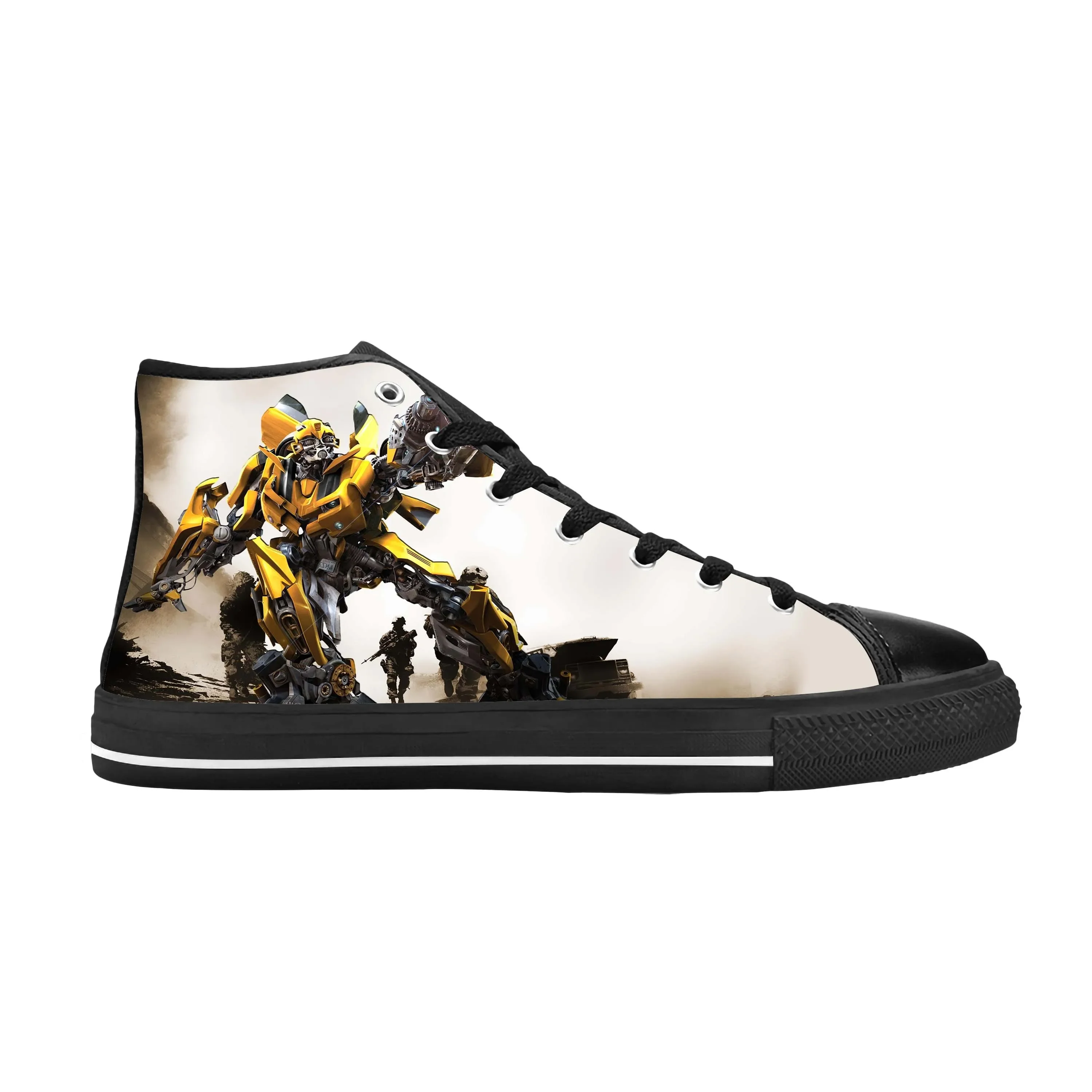 Transform Bumblebees Anime Cartoon Manga Comic Casual Cloth Shoes High Top, zapatillas cómodas transpirables con estampado 3D para hombres y mujeres