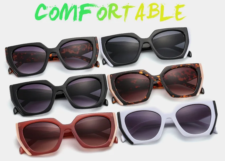 Luxus Marke frauen Sonnenbrille Mode Cat Eye Polygon Elegante Sonnenbrille Damen Vintage Brillen UV400 – Detail 2