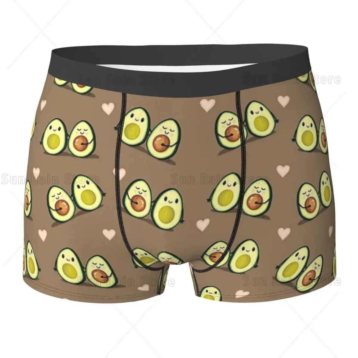 Boxer Underpants Shorts Two Halves Avocado Couple Pattern Panties Men Soft Underwear for Homme Man Boyfriend Gifts