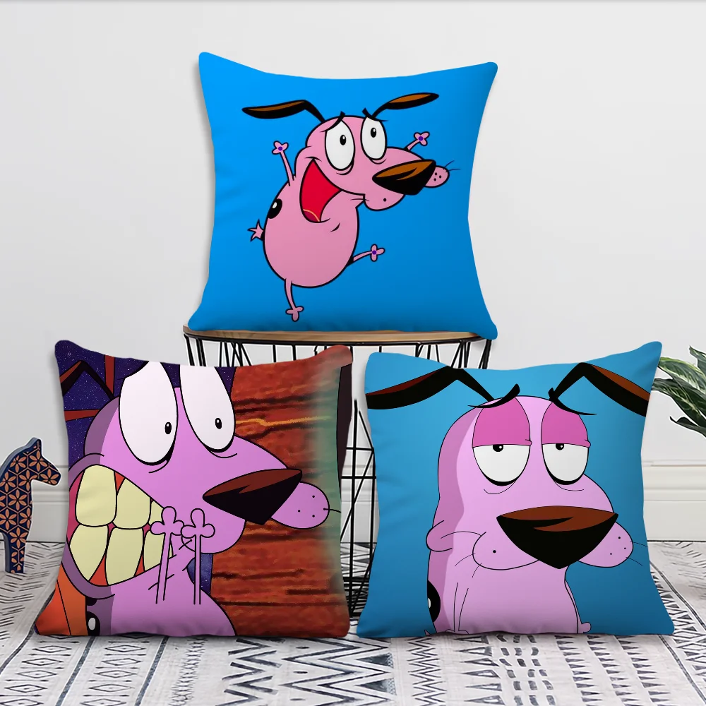 C-Courages The Cartoon C-Cowardlys Dog Pillow Case Square Cushion Room Bedroom Headboard Sofa Living Backrest Car Accessories