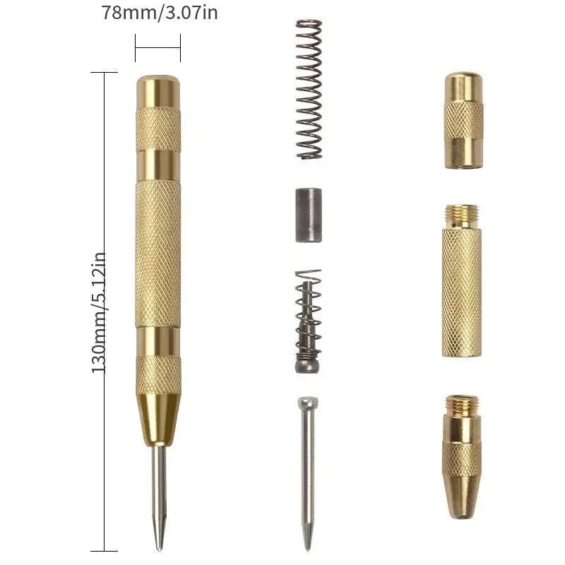 1PC Automatic Center Punch Center Hole Punch Machinists Carpenters Tool Wood Press Dent Marker Woodwork Tool Drill Bit