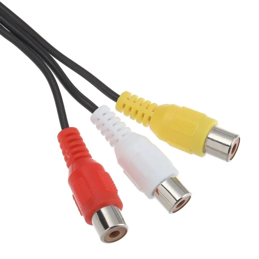 Portable 3 RCA Female RCA Cable 20cm Stereo 3.5mm to Cable 3.5mm Aux Male for High-Performance