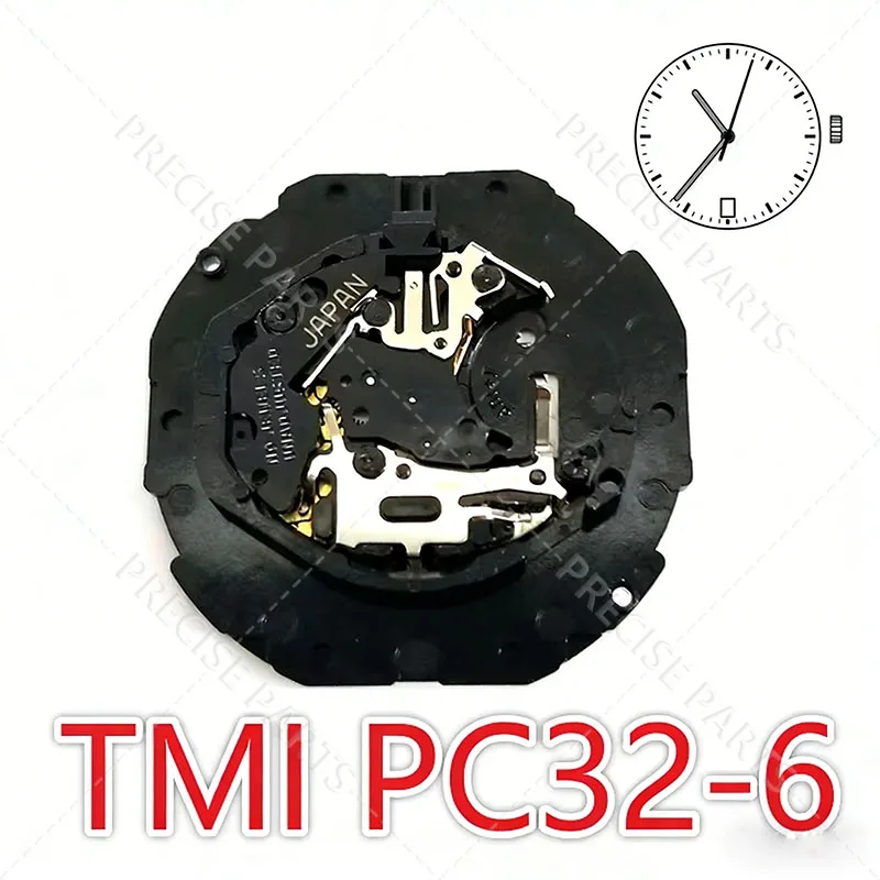 TMI PC32 PC32A-6 Japan Quartz Movement 3 Hands Date Display