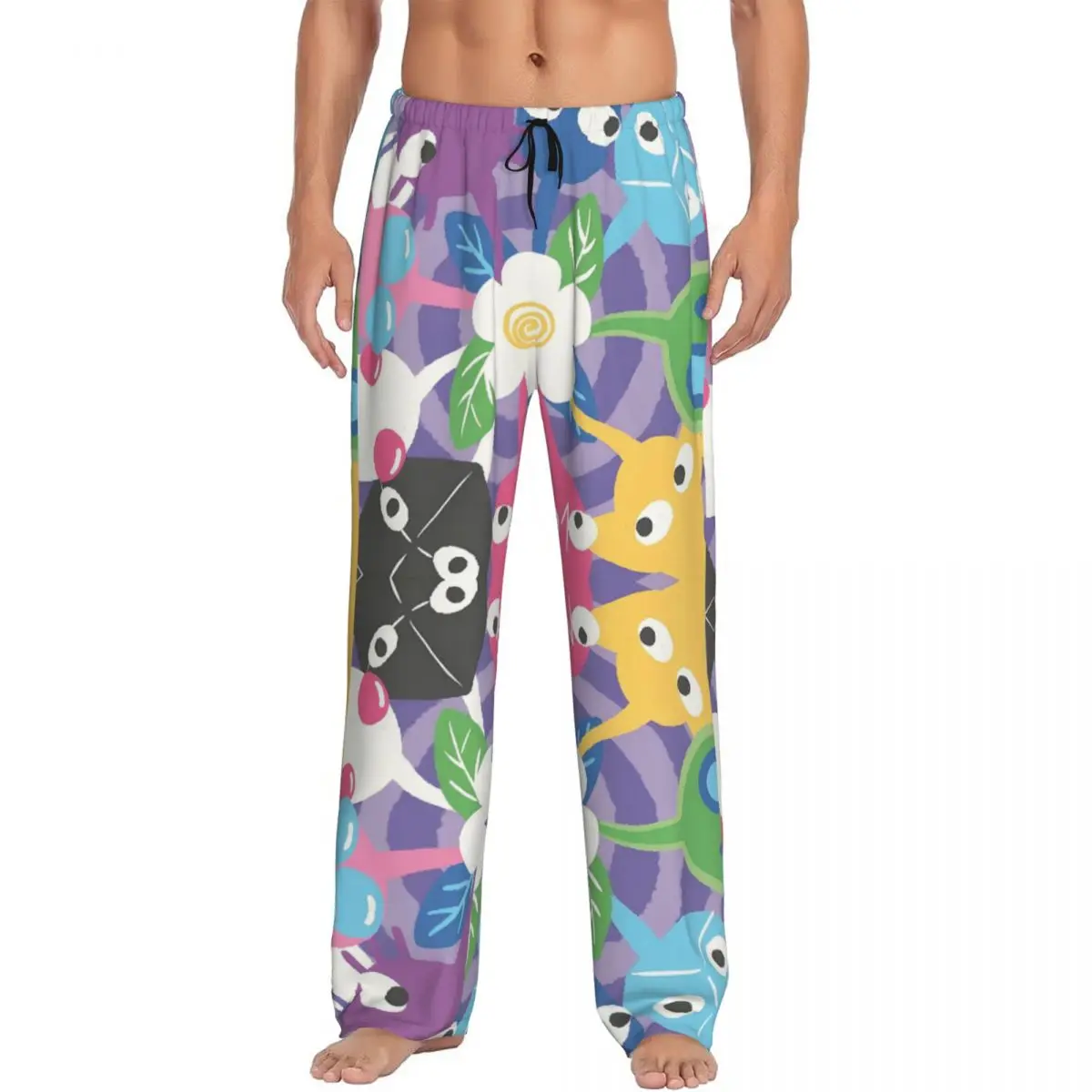 

Custom P-Pikmins Pajama Pants Men's Cute Anime Lounge Sleep Stretch Sleepwear Bottoms with Pockets