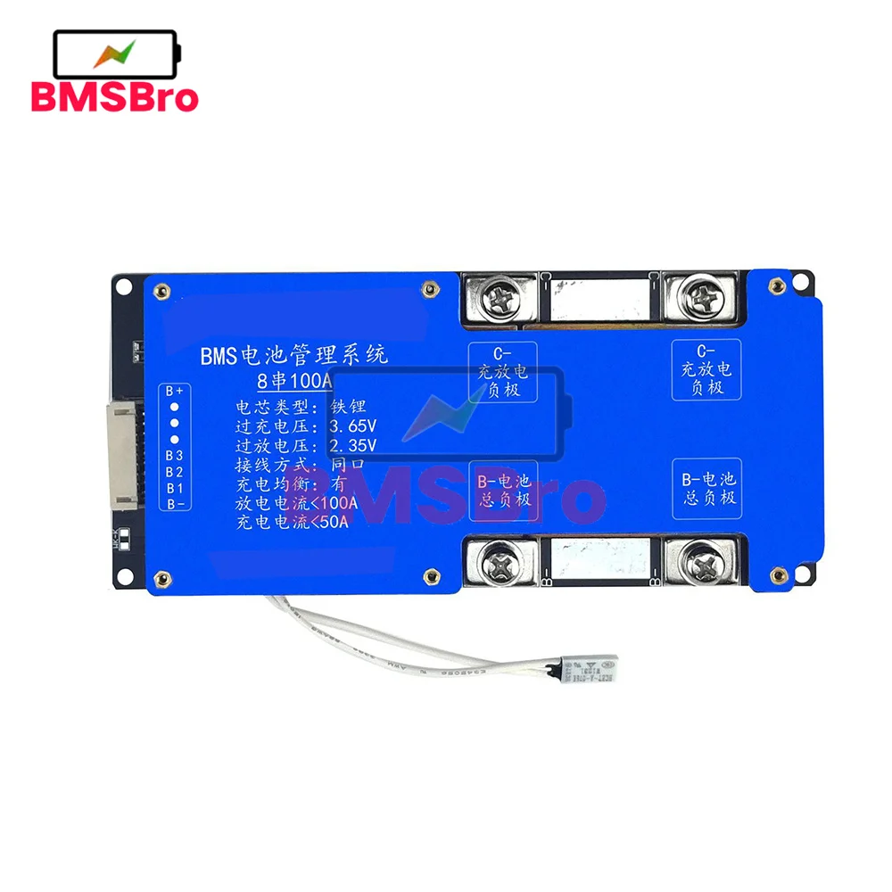 Bms 8S 24V 100a Lifepo4 Batterij Balancer Equalizer Bescherming Board Met Ntc Temperatuur Controle Lading Ontlading Bescherming