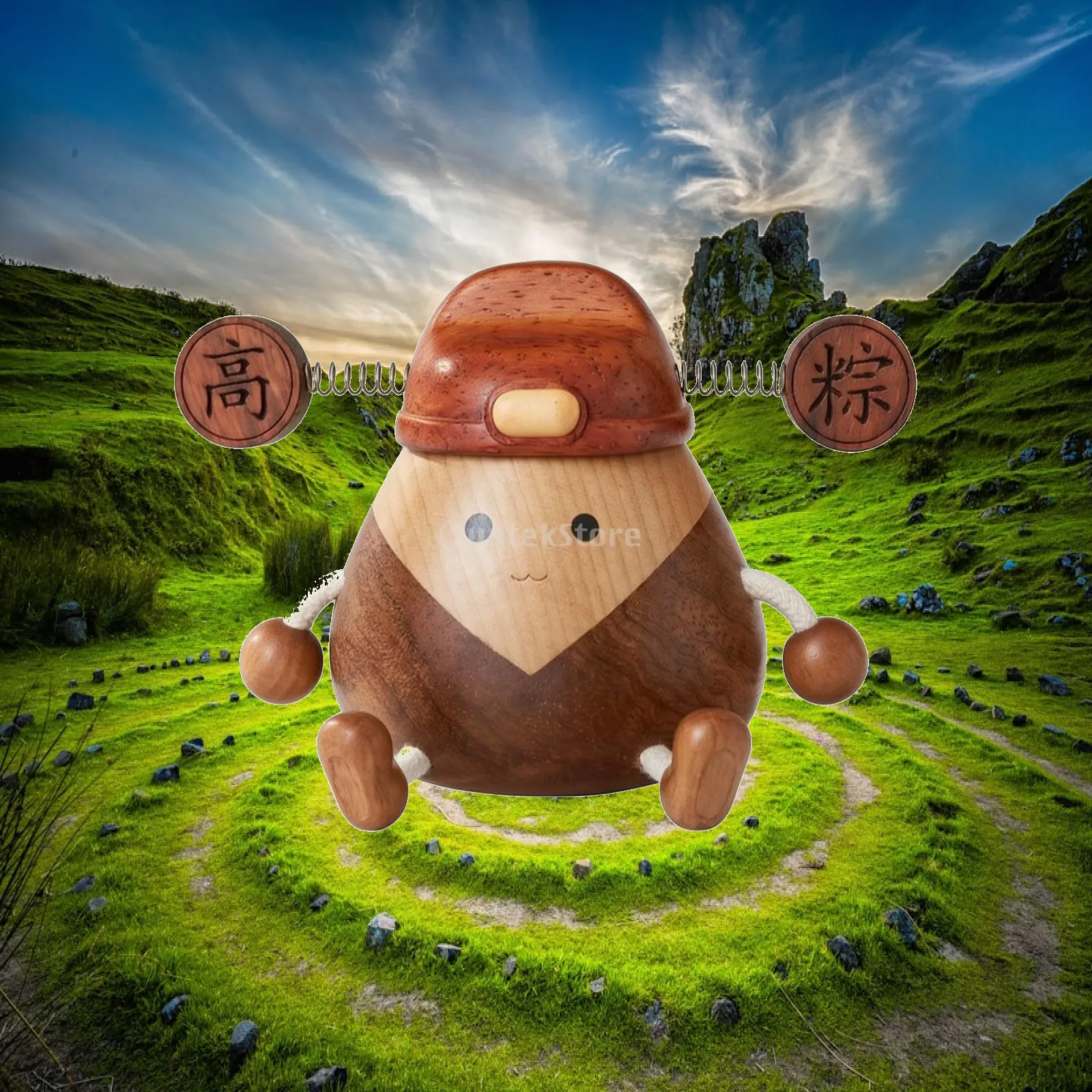 Zongzi Character Figure Artisan Desktop Ornament Desk Decoration Compact for Office, Bookshelf