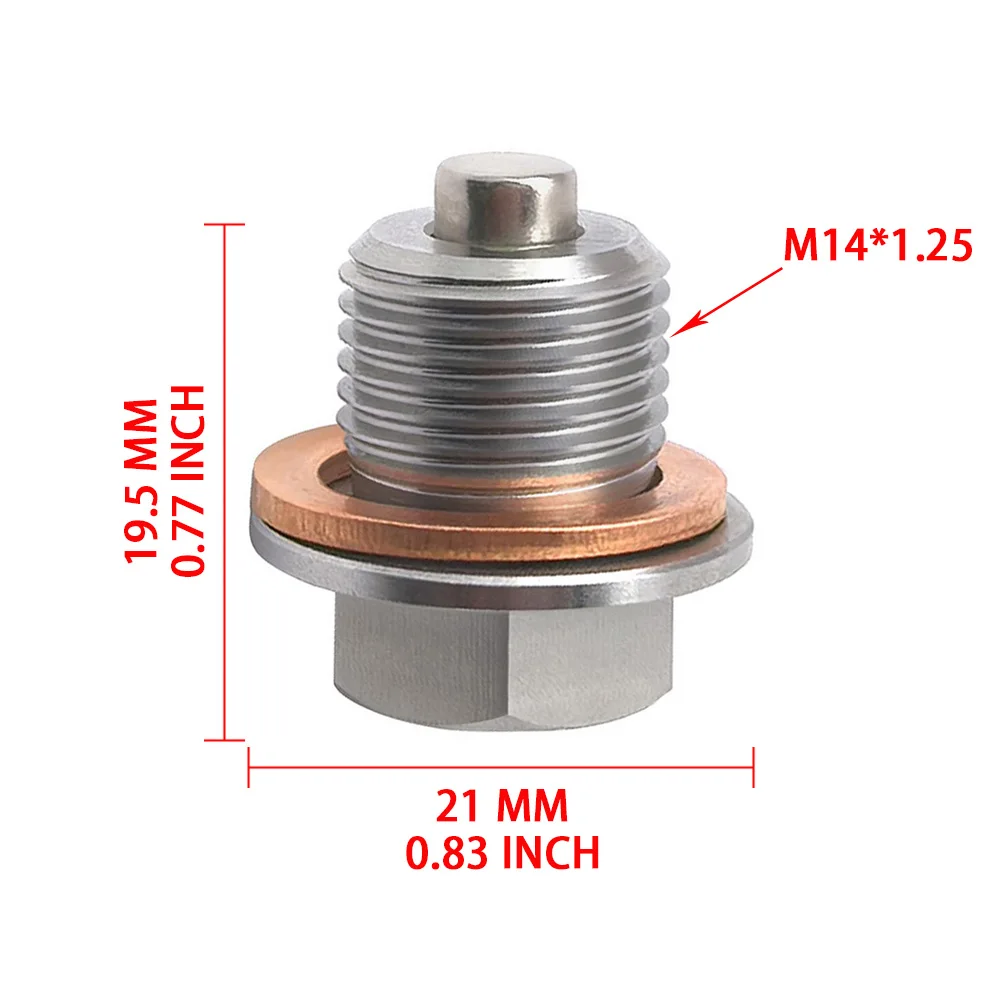 M14x1.25 Magnetic Oil Drain Plug Stainless Steel Oil Pan Bolt with Strong Magnet for BMW Engine Metal Chip Removal