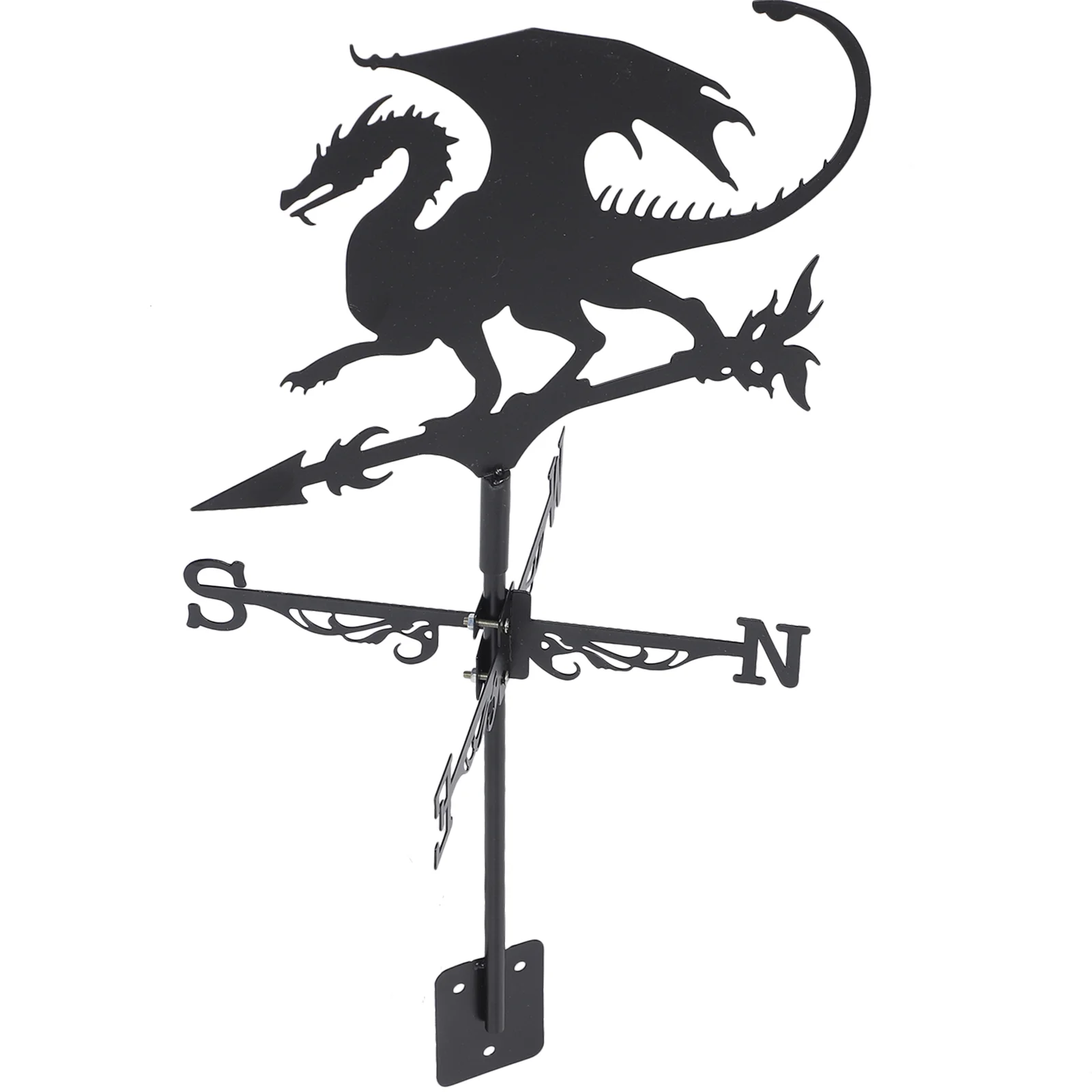 

Halloween Wrought Iron Flying Dragon Farmhouse Weather Vane Roof Bracket Wind Direction Indicator Kit Outdoor Patio