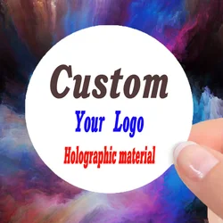 100PCS Customized Wedding Gift Sticker Personalized Name LOGO Transparent Kraft Paper White Background Round Label