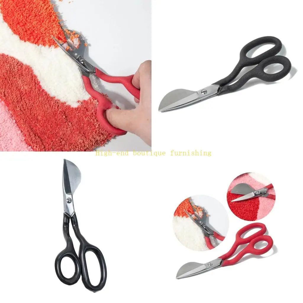 

L9NB Duckbill Tip Scissors Ergonomic Handle Carpet Pile Scissors for Carpet Trimming