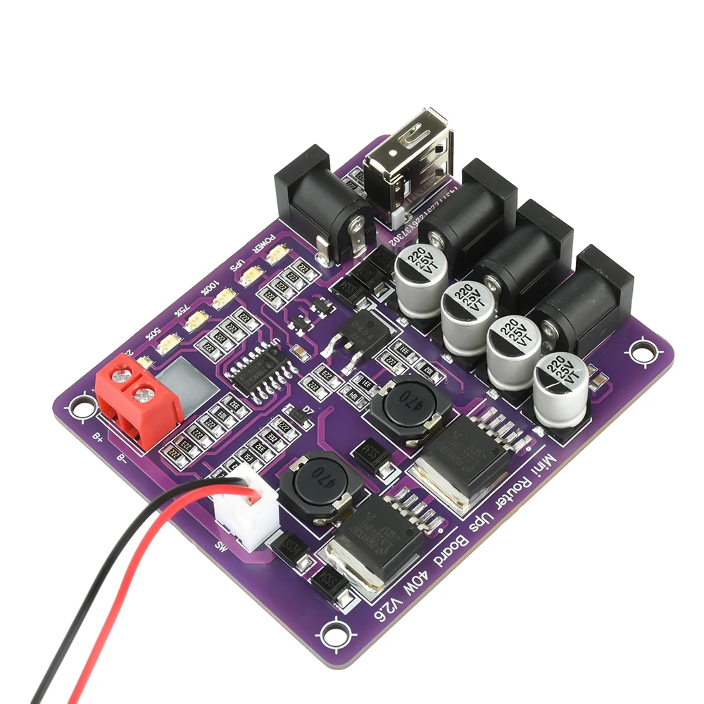 Mini Power Module 40W UPS Board with 4-Channel Output With USB For Router Uninterruptible Power Supply Safe Continuous Operation
