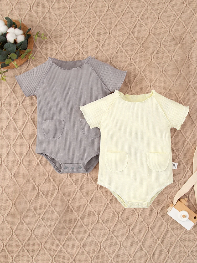 2pcs newborn baby summer triangle jumpsuit short sleeved jumpsuit girl Child Accessories