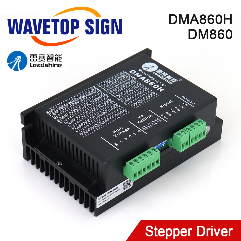 

SignkoRay Leadshine 2-фазный драйвер шагового двигателя DMA860H 18-80 В переменного тока 2,4–7,2 А для станка для лазерной резки и гравировки CO2