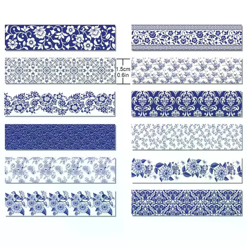 ชุดเทปวาชิสีฟ้าและสีขาว; ลายสว - Washi Tape Rolls บทวิจารณ์และราคา