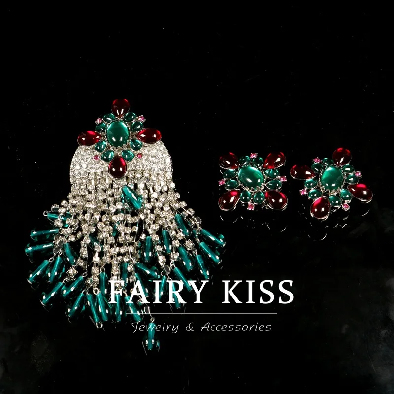 broche-a-pompons-tendance-pendentifs-en-verre-incrustes-de-diamants-boucles-d'oreilles-a-clous-de-style-ethnique-retro-boucles-d'oreilles-assorties-a-tout