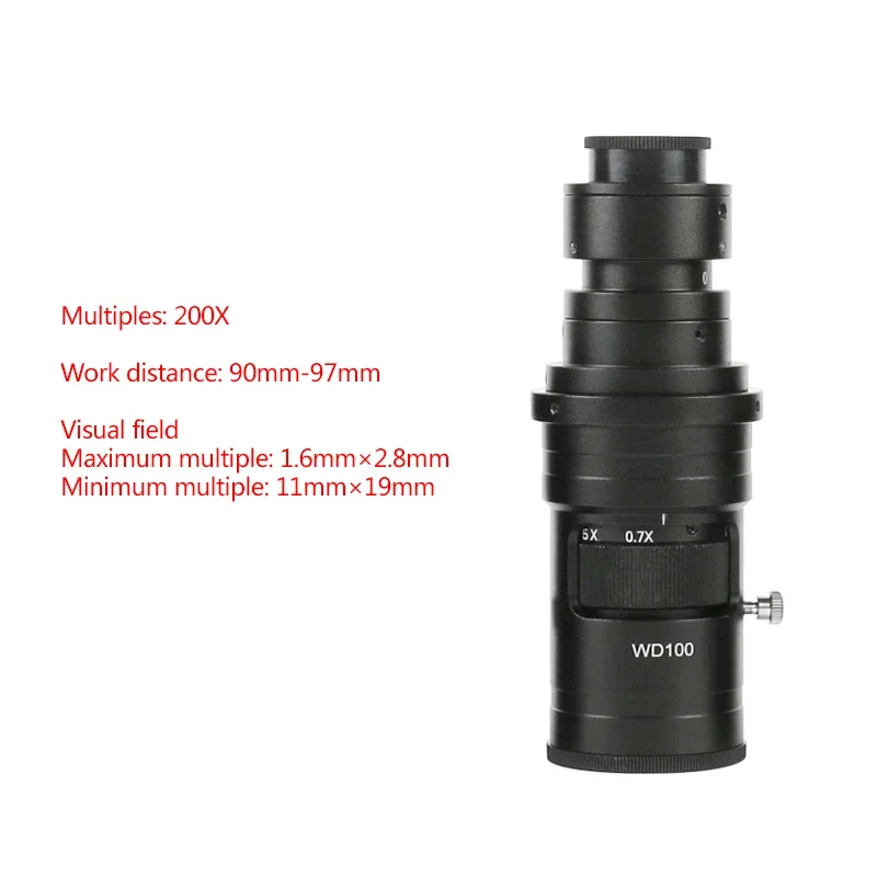 120X 130X 160X 200X 300X 320X 360X 500X 600X Industrial Adjustable Monocular Zoom CS C mount Lens HDMI Video Microscope Camera