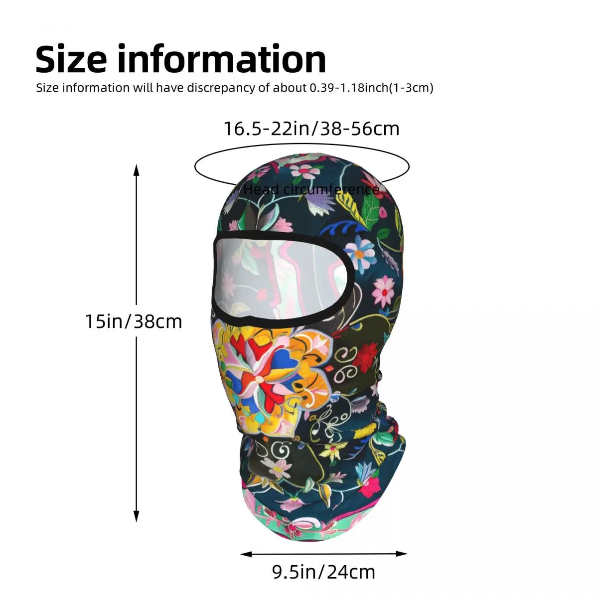 Flowers L Balaclava Full Face Mask Breathable Motorcycle Winter Warm Full Cover Caps Neck Windproof Dustproof Cycling Caps