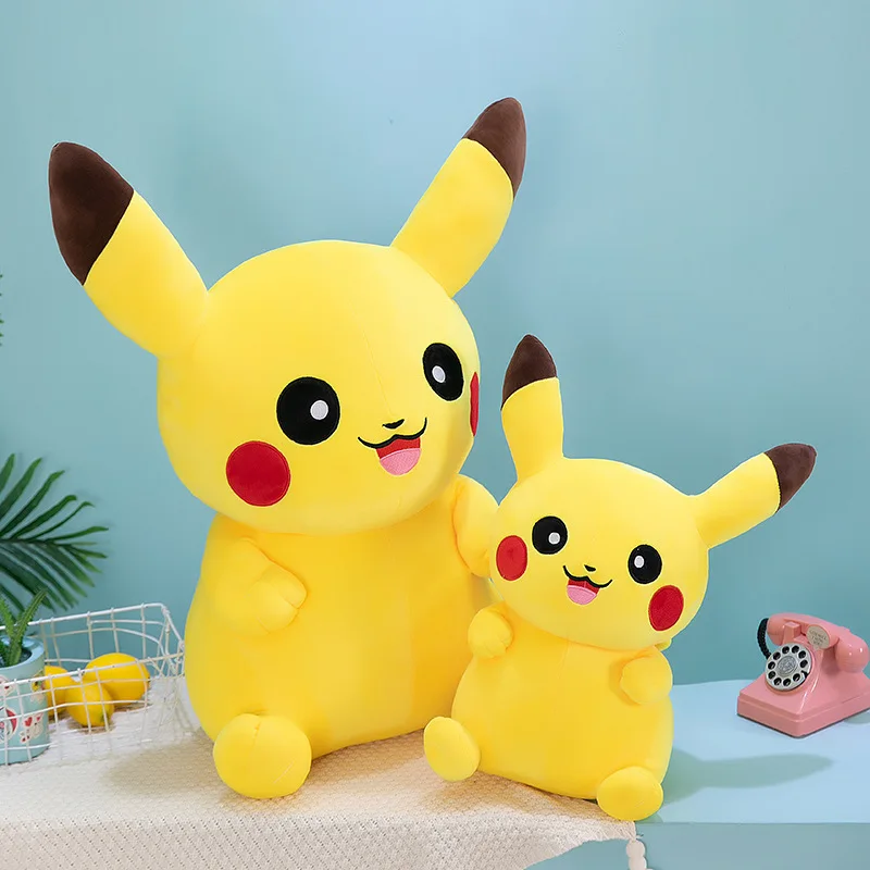 Brinquedo de pelúcia Pokémon Pikachu, Smiley Kawaii, riso, anime recheado, bonecas gigantes, travesseiro macio, decoração do quarto, prenda de estudante para criança, 35-75cm