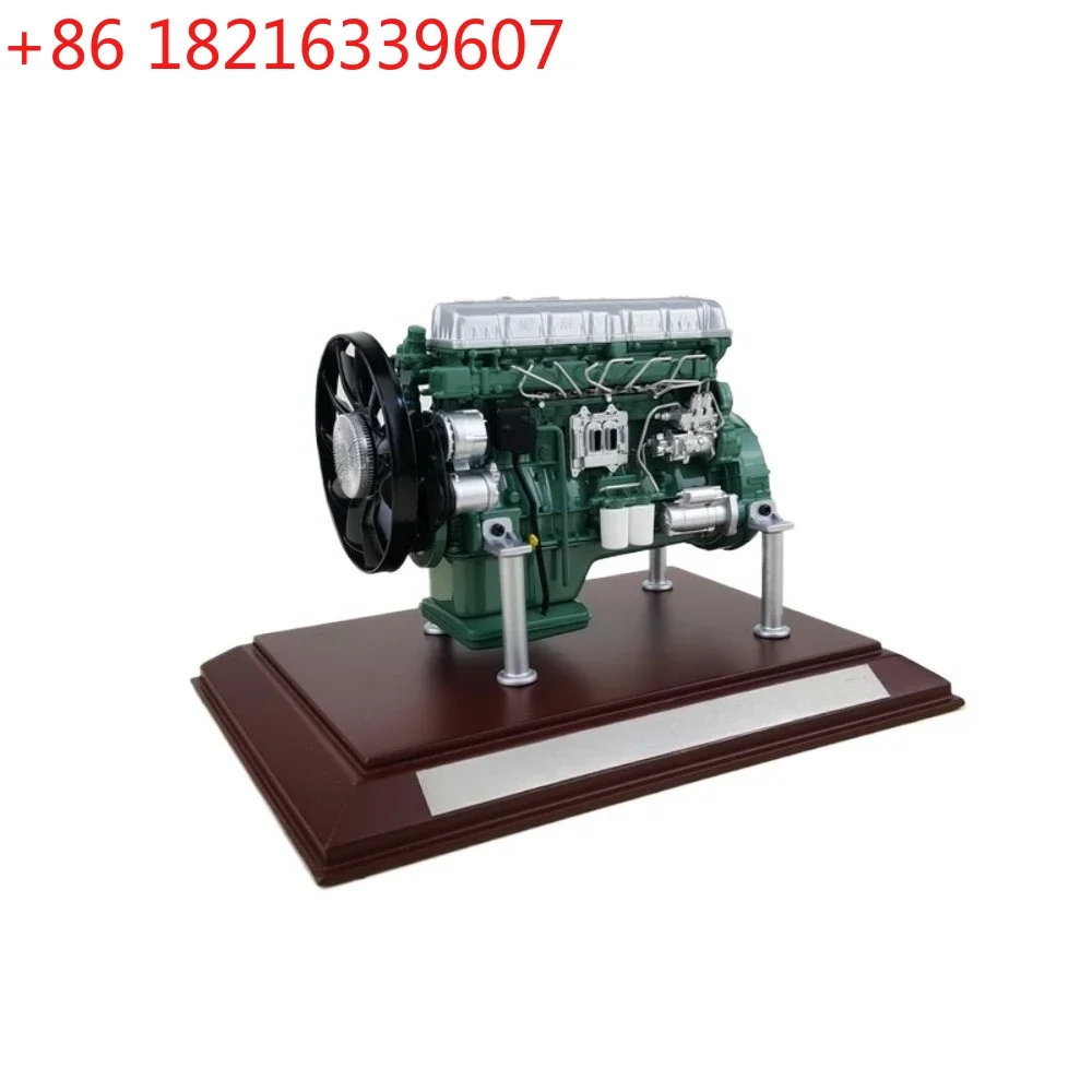 FAW CA6DM3 Engine Model Ornament 1:12 Scale Finely Crafted Alloy Engine Wooden Base Suitable Decorative Gift Engine Model