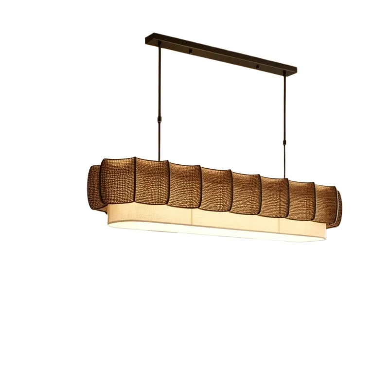 Wabi Silent Wind Restaurant Chandelier One-word Long Dining Table Bar Tea Room Simple Retro Lighting