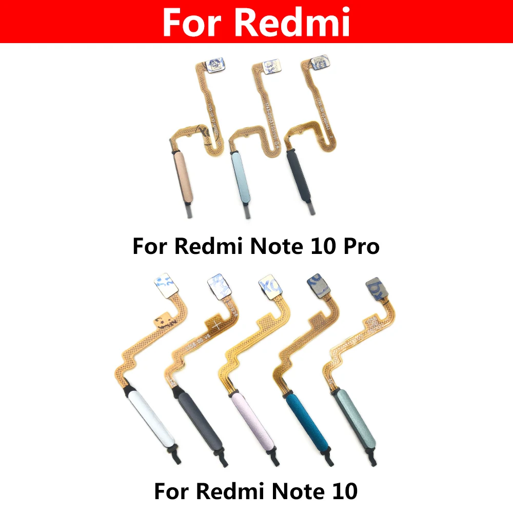 20Pcs/Lot, Home Button FingerPrint Touch ID Sensor Flex Cable Ribbon For Xiaomi Redmi Note 10 Pro Replacement Parts