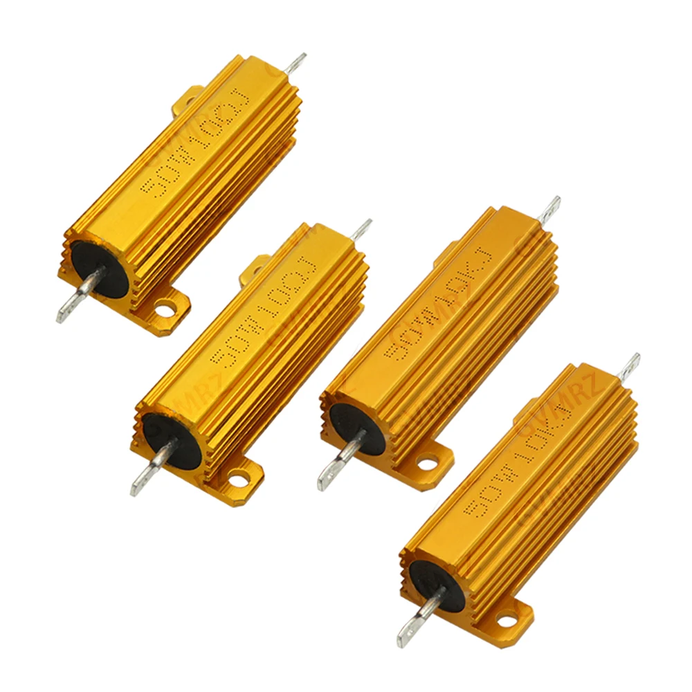 50W 20K 25K 30K Aluminum Housing High Power Wirewound Resistor Assorted Resistance for Electronics Use 0.01R 6.8R 27R