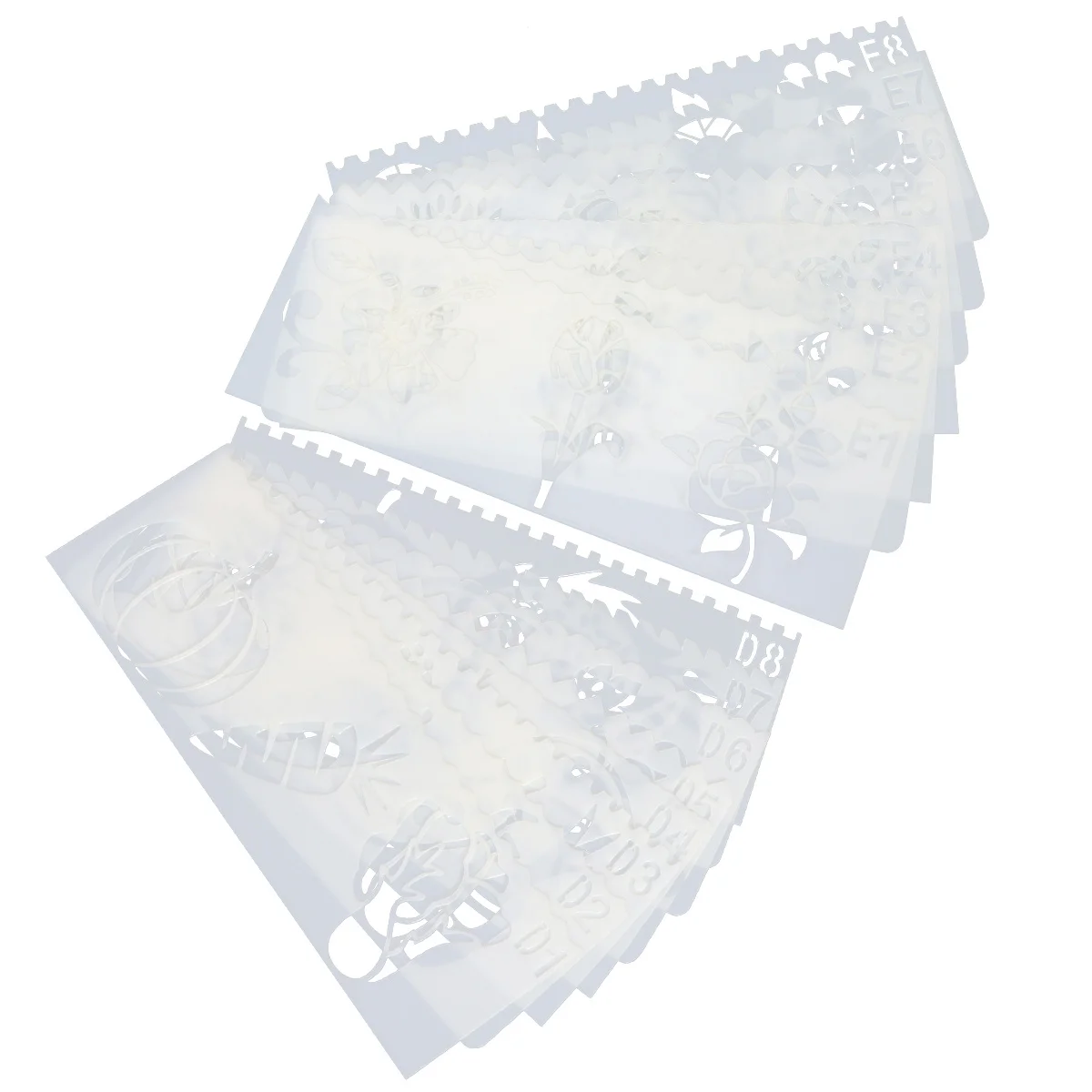 32Pcs Leaf Flower Vegetable Painting Stencils Plastic Hollow DIY Templates Drawing Sets Educational Use for