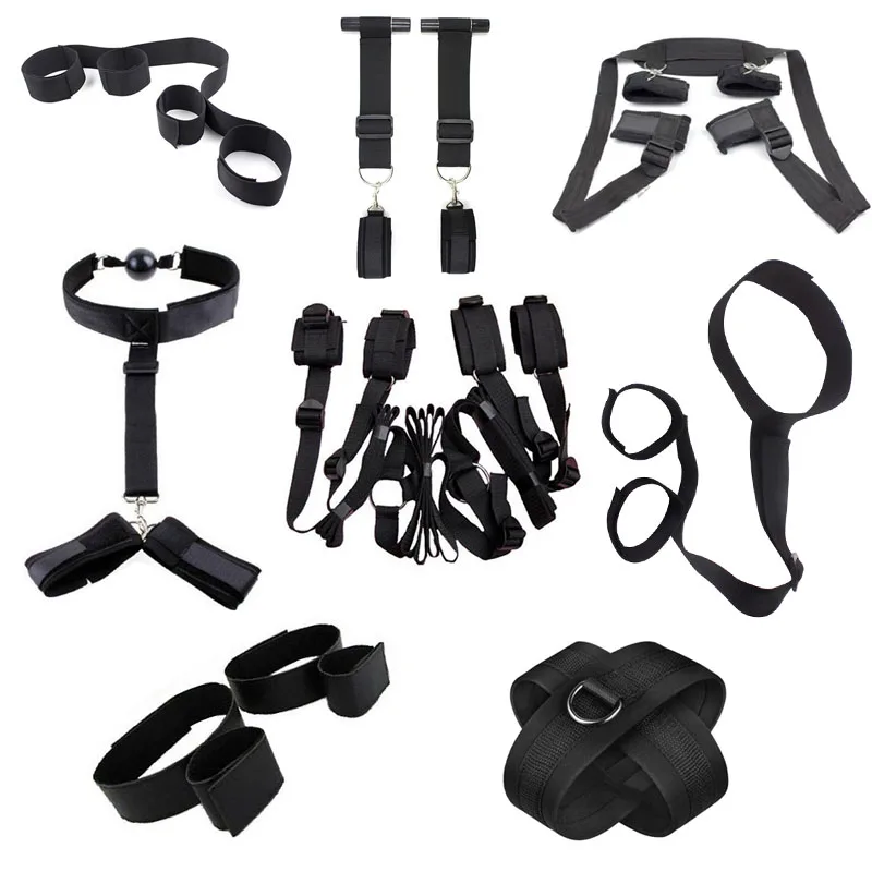 

BDSM Bondage Restraint No Vibrators For Women Fetish Slave Handcuffs & Ankle Cuffs Adult Erotic Sex Toys For Woman Couples Games